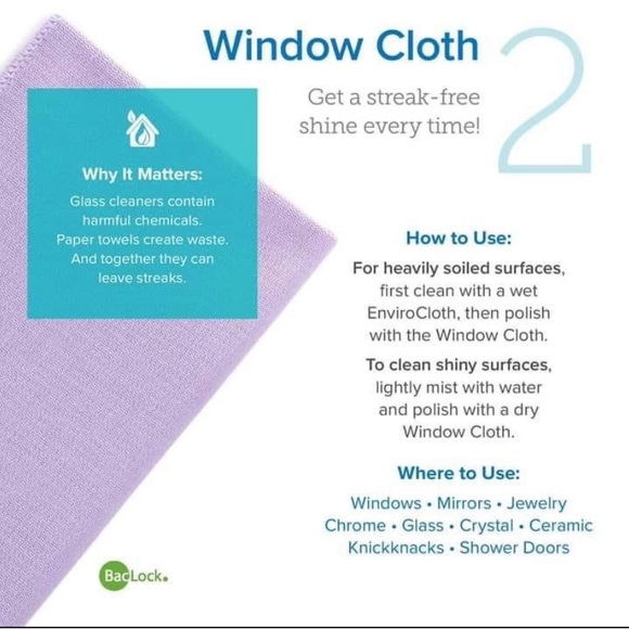 New-Norwex enviro cloth and window cloth in gray and windows pattern. - Picture 3 of 6